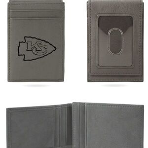 Kansas City Chiefs Laser Engraved Gray Front Pocket Wallet
